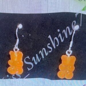 Orange Bear Kids Earrings